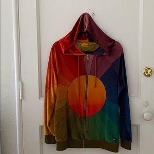 AVIATOR NATION 🌈 SUNBURST 🌈 VELVET ZIP-UP HOODIE